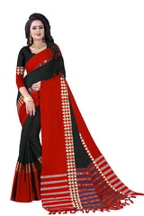 Black Color Cotton Silk Banarasi Traditional Saree