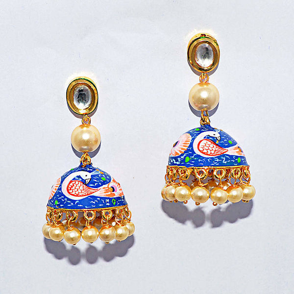 Gold Plated Designer Hand Painted Earrings