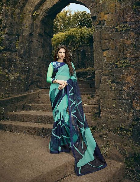 Multicolor Rajjo Net Printed Saree