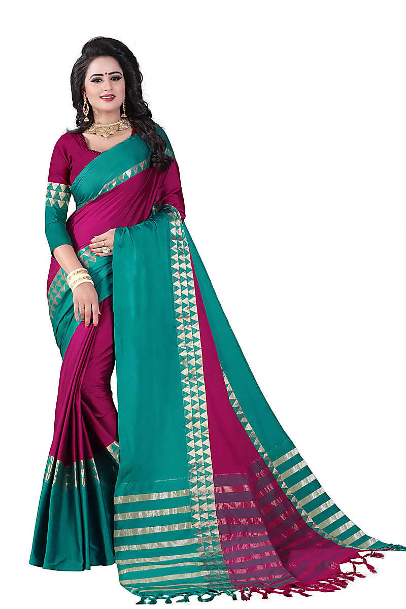 Pink Color Cotton Silk Banarasi Traditional Saree